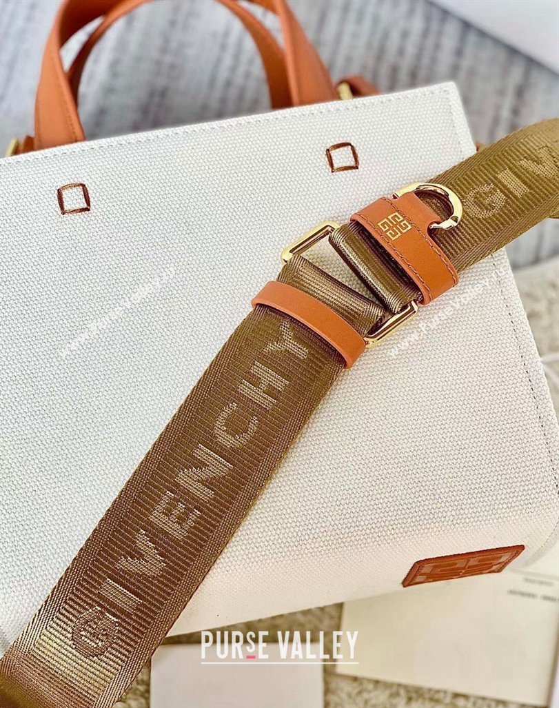 Givenchy Mini G-Tote shopping bag in canvas Beige/Brown 2025 (YY-250408016)