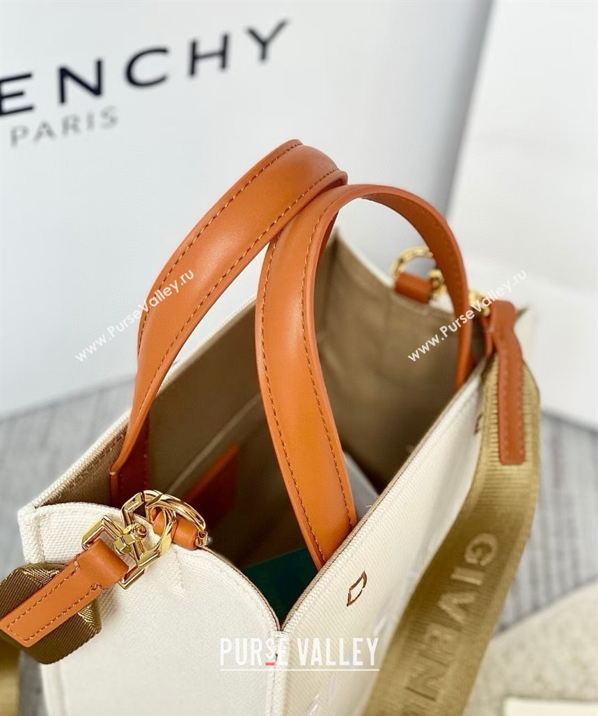 Givenchy Mini G-Tote shopping bag in canvas Beige/Brown 2025 (YY-250408016)