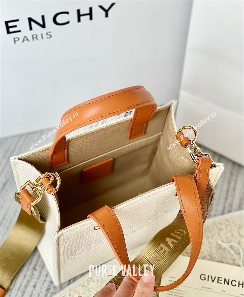 Givenchy Mini G-Tote shopping bag in canvas Beige/Brown 2025 (YY-250408016)