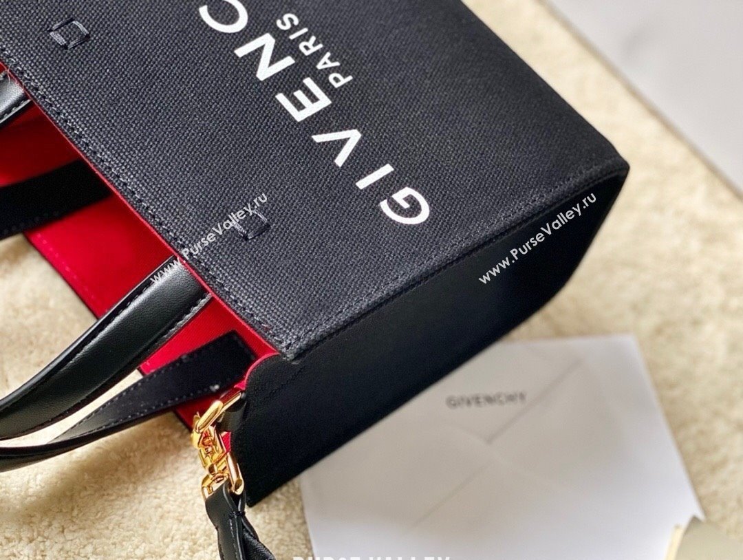 Givenchy Mini G-Tote shopping bag in canvas Black/Red 2025 (YY-250408017)