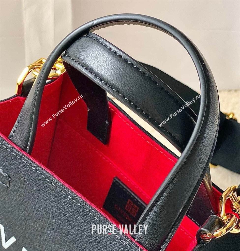 Givenchy Mini G-Tote shopping bag in canvas Black/Red 2025 (YY-250408017)