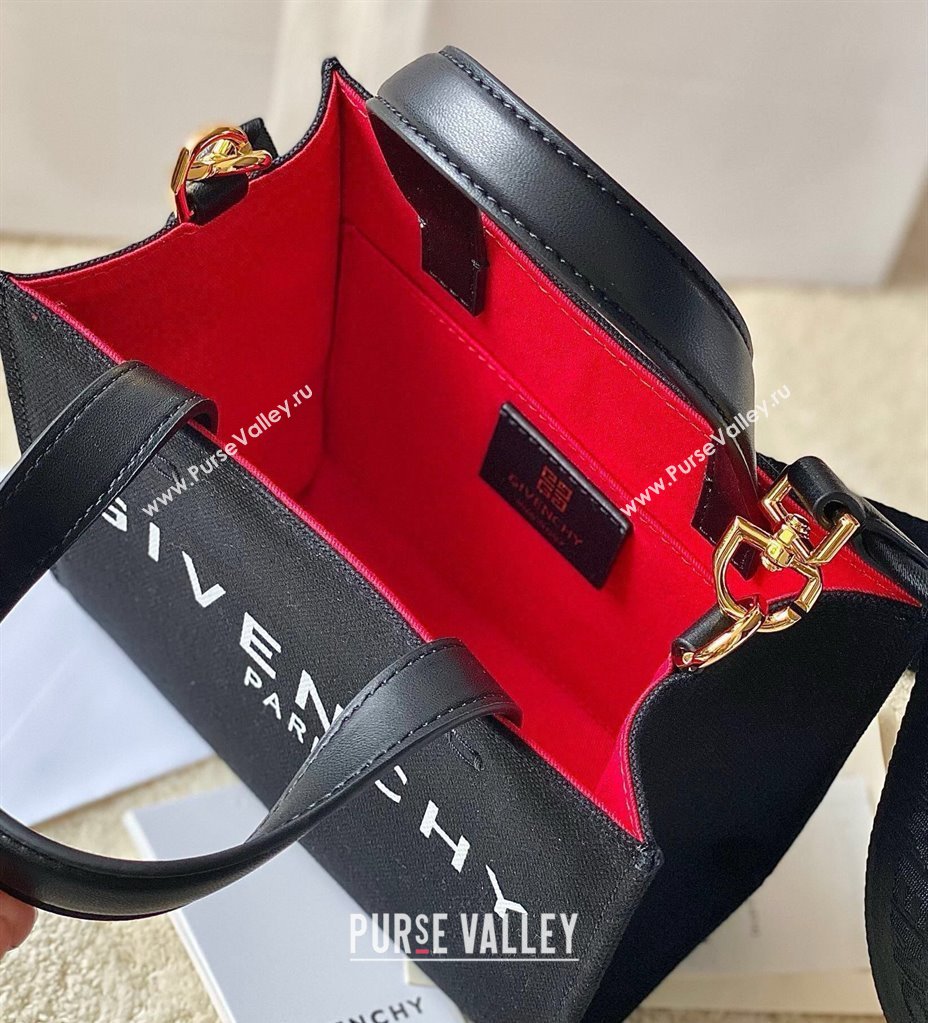 Givenchy Mini G-Tote shopping bag in canvas Black/Red 2025 (YY-250408017)