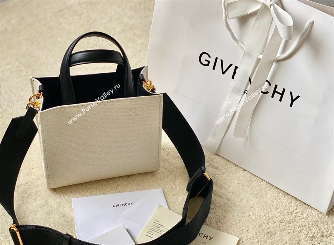 Givenchy Mini G-Tote shopping bag in canvas Beige/Black 2025 (YY-250408018)
