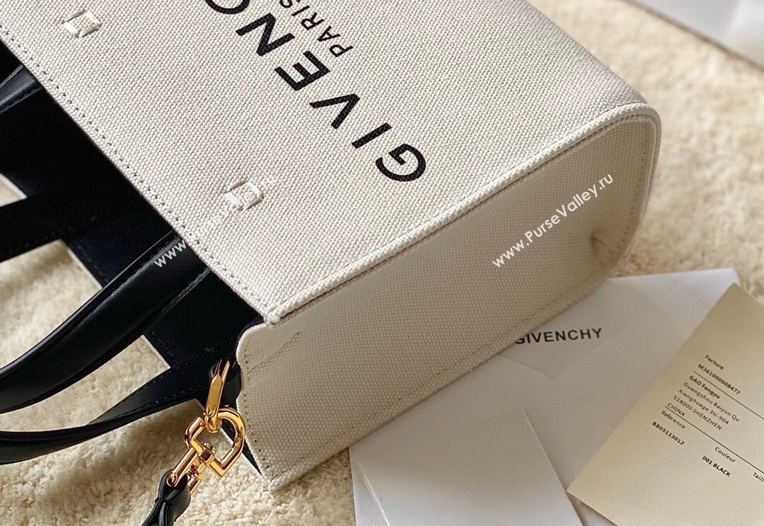 Givenchy Mini G-Tote shopping bag in canvas Beige/Black 2025 (YY-250408018)