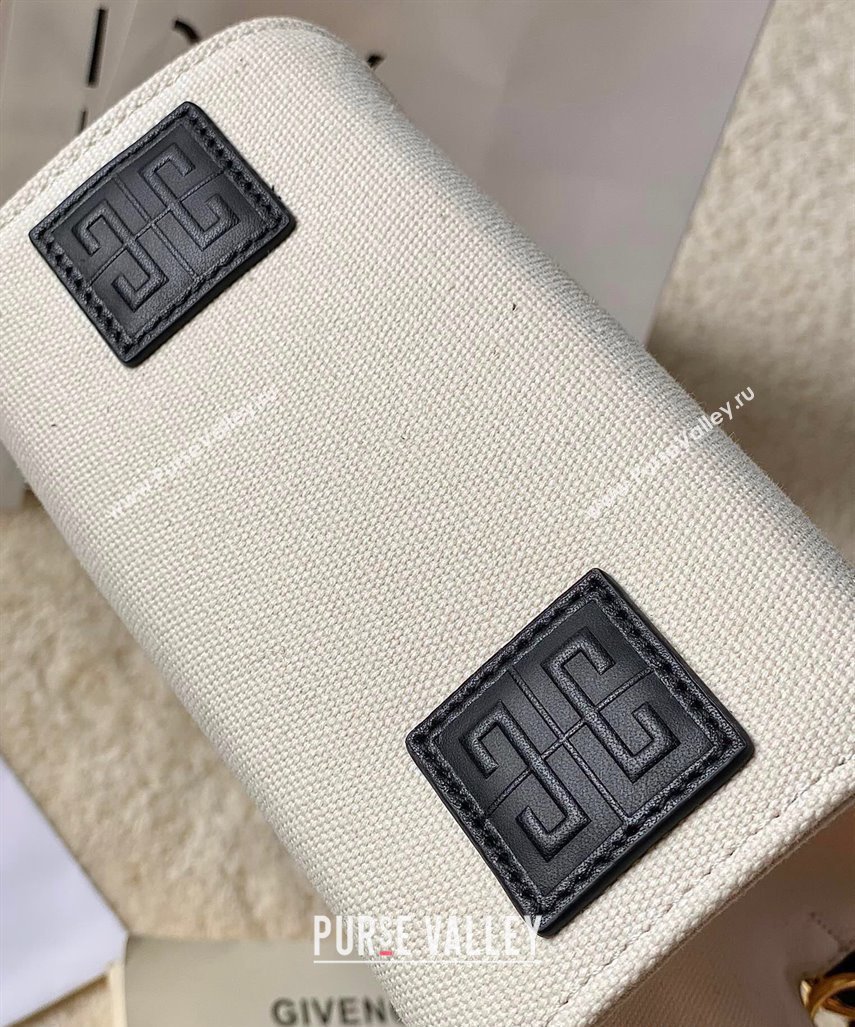 Givenchy Mini G-Tote shopping bag in canvas Beige/Black 2025 (YY-250408018)