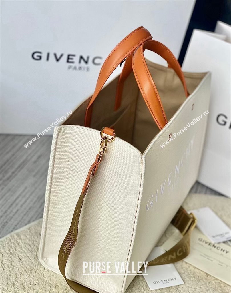 Givenchy Medium G-Tote shopping bag in canvas Beige/Brown 2025 (YY-250408019)