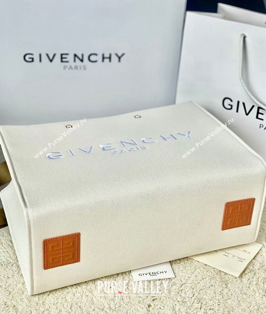 Givenchy Medium G-Tote shopping bag in canvas Beige/Brown 2025 (YY-250408019)