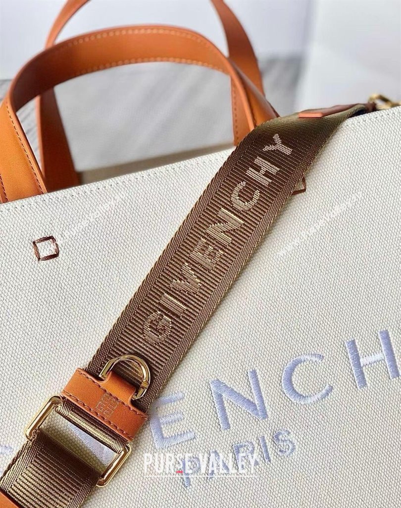 Givenchy Medium G-Tote shopping bag in canvas Beige/Brown 2025 (YY-250408019)