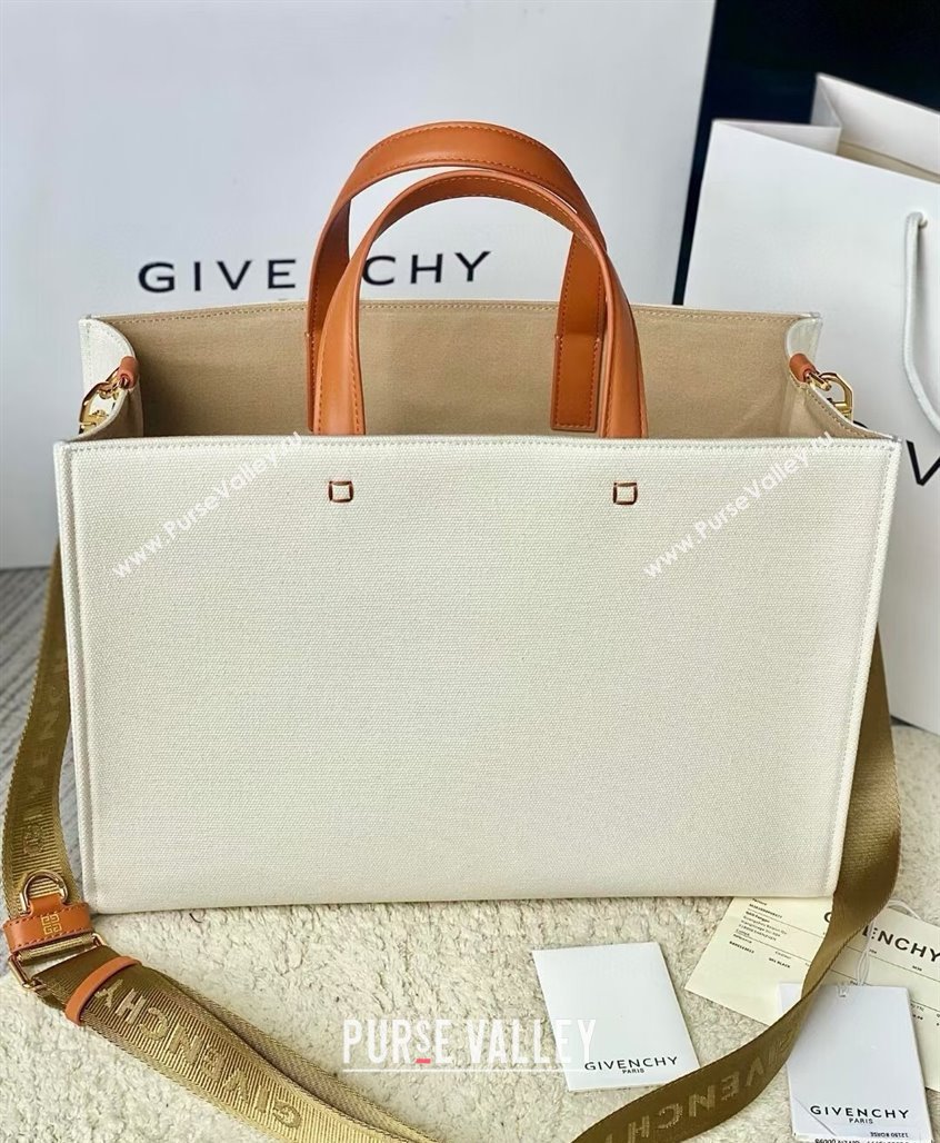 Givenchy Medium G-Tote shopping bag in canvas Beige/Brown 2025 (YY-250408019)