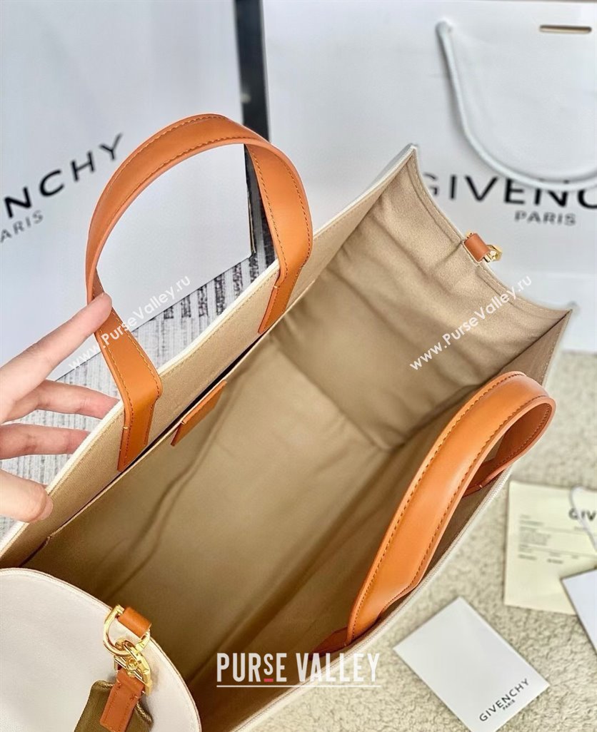 Givenchy Medium G-Tote shopping bag in canvas Beige/Brown 2025 (YY-250408019)