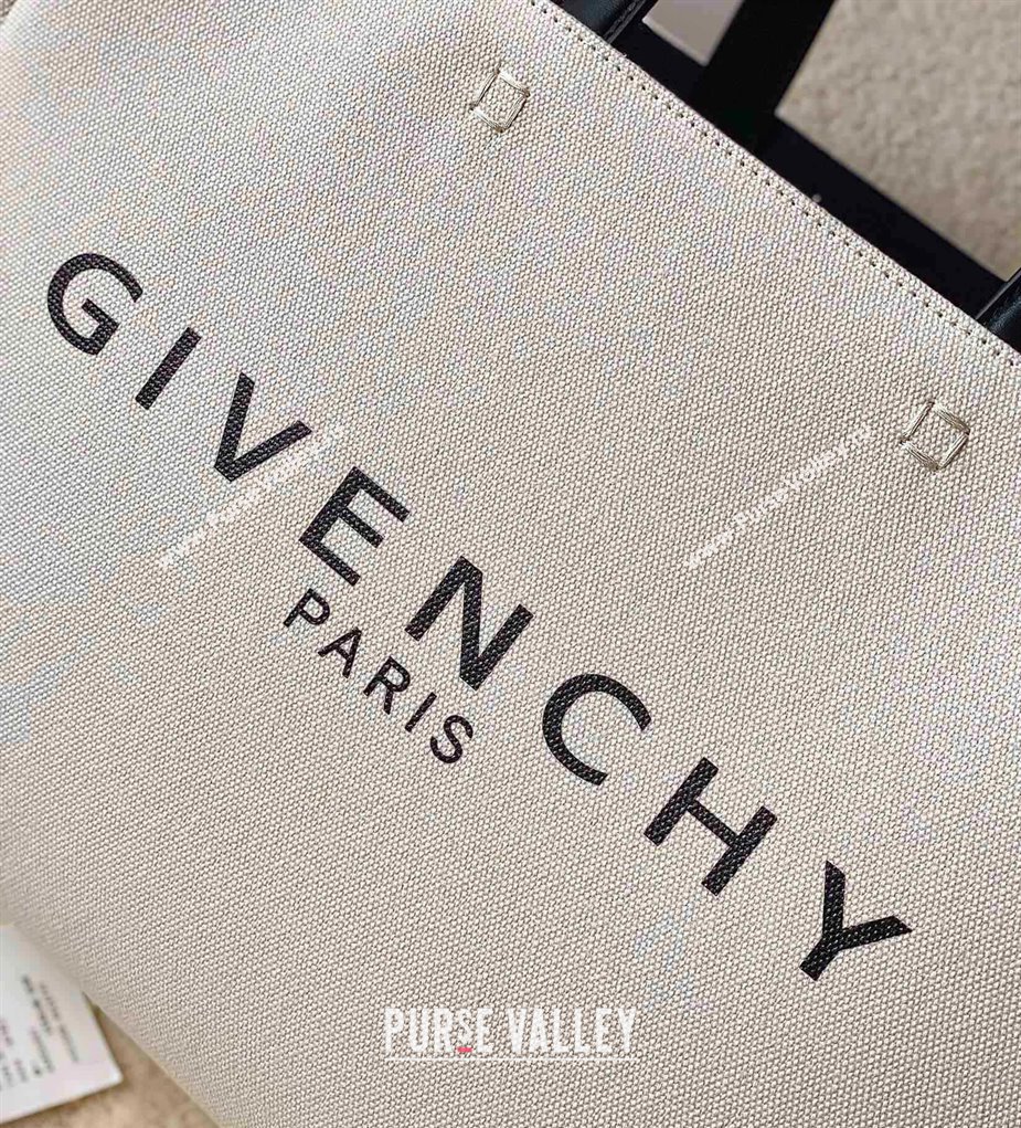 Givenchy Medium G-Tote shopping bag in canvas Beige/Black 2025 (YY-250408020)