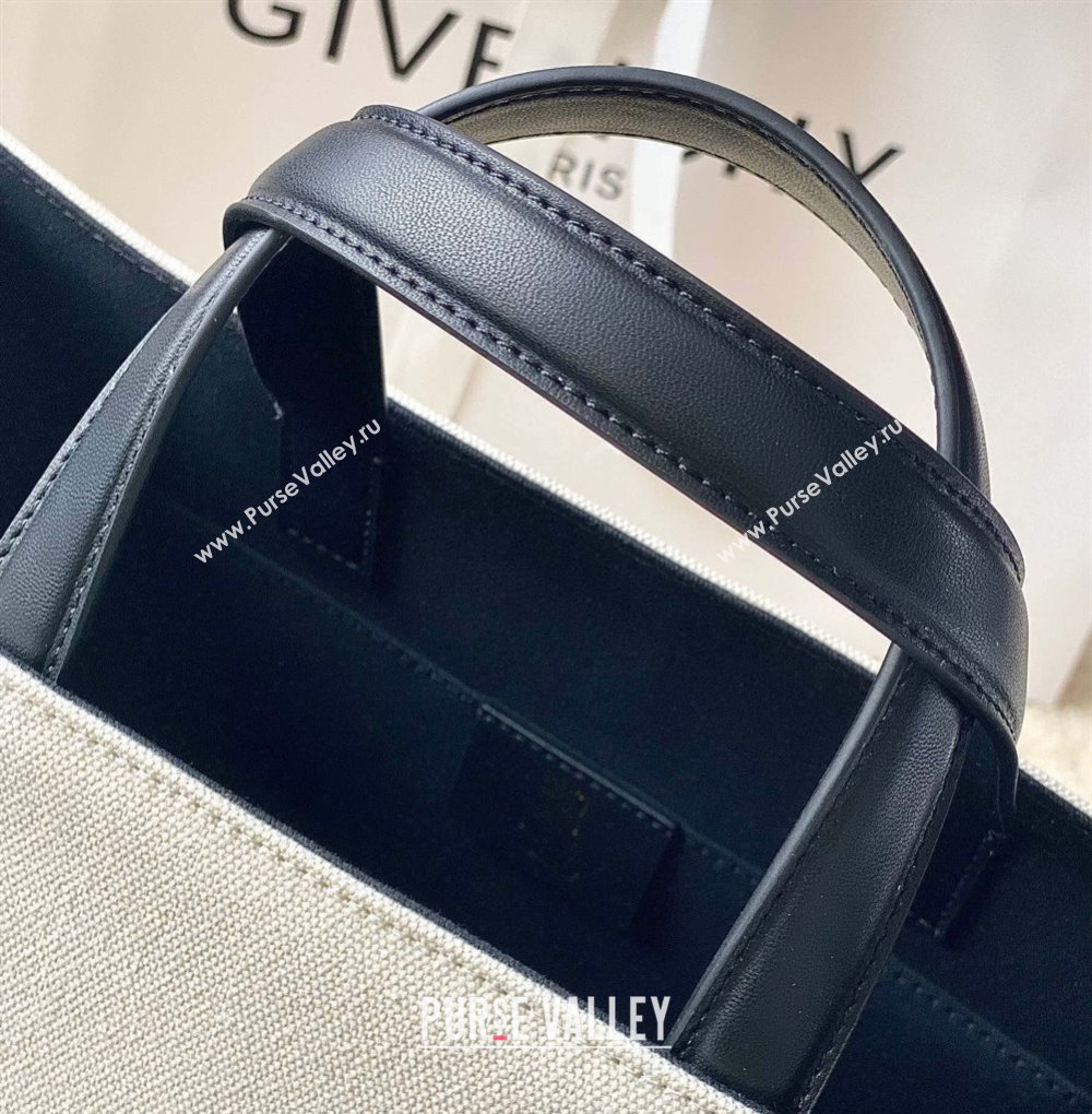 Givenchy Medium G-Tote shopping bag in canvas Beige/Black 2025 (YY-250408020)