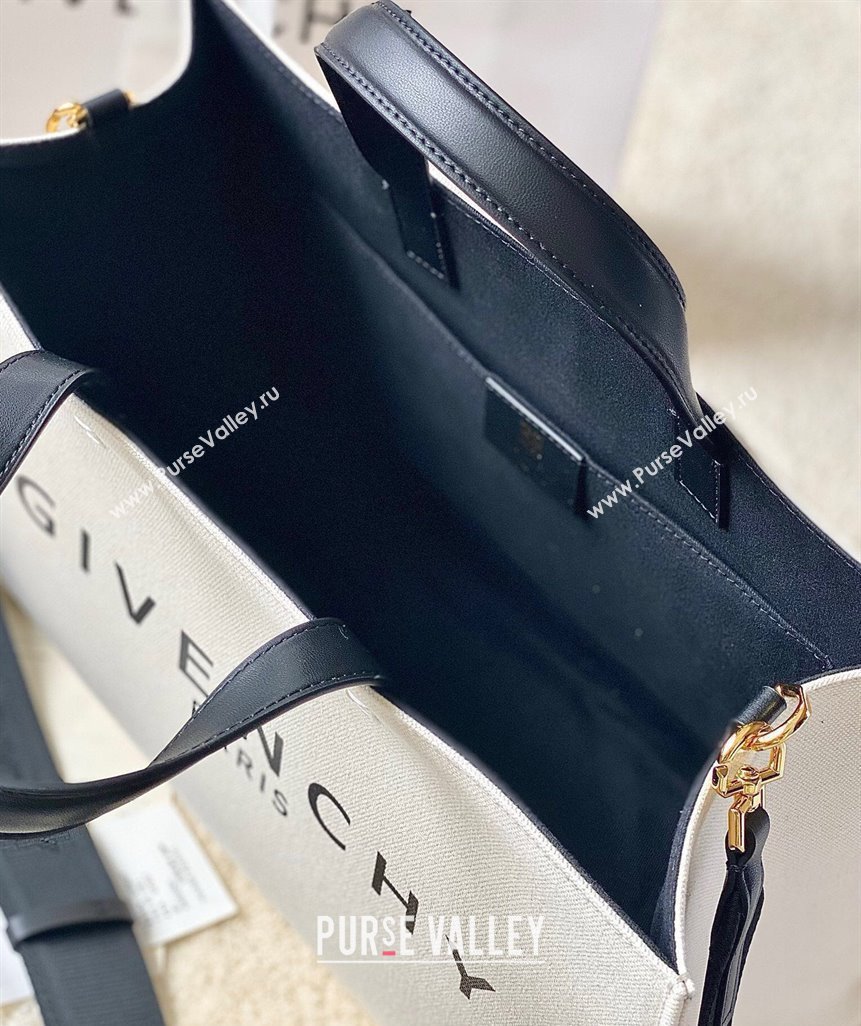 Givenchy Medium G-Tote shopping bag in canvas Beige/Black 2025 (YY-250408020)