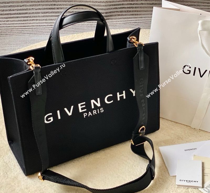 Givenchy Medium G-Tote shopping bag in canvas Black2 2025 (YY-250408021)