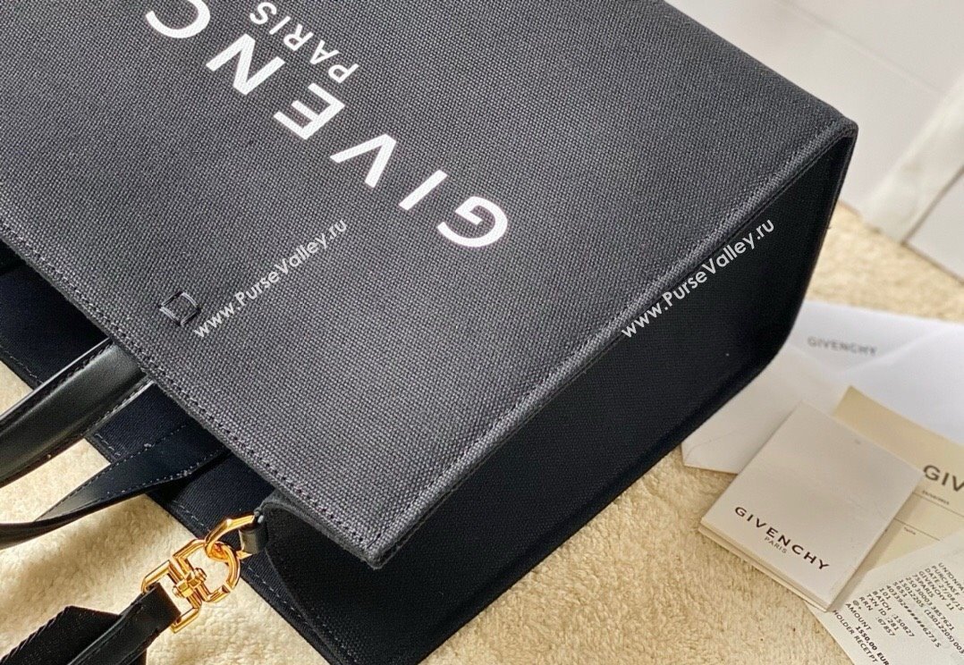 Givenchy Medium G-Tote shopping bag in canvas Black2 2025 (YY-250408021)