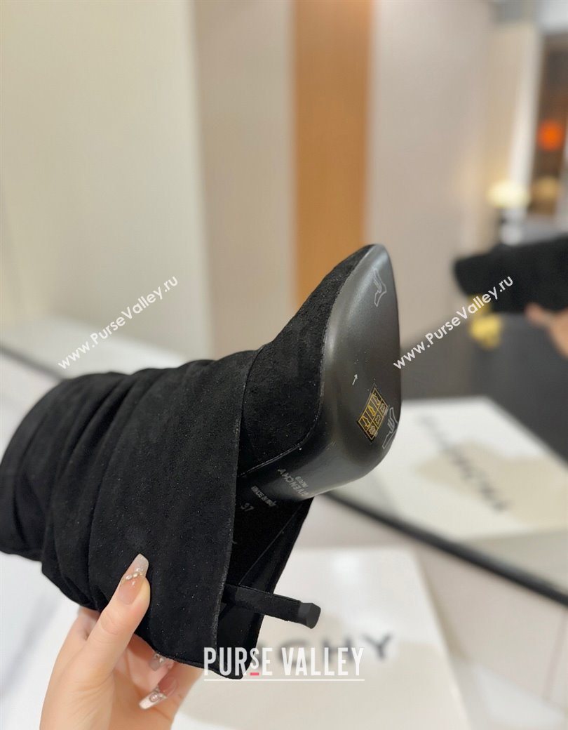 Givenchy Shark Lock Heel Ankle Boots 10.5cm in Suede Black 2025 1210 (MD-251210038)