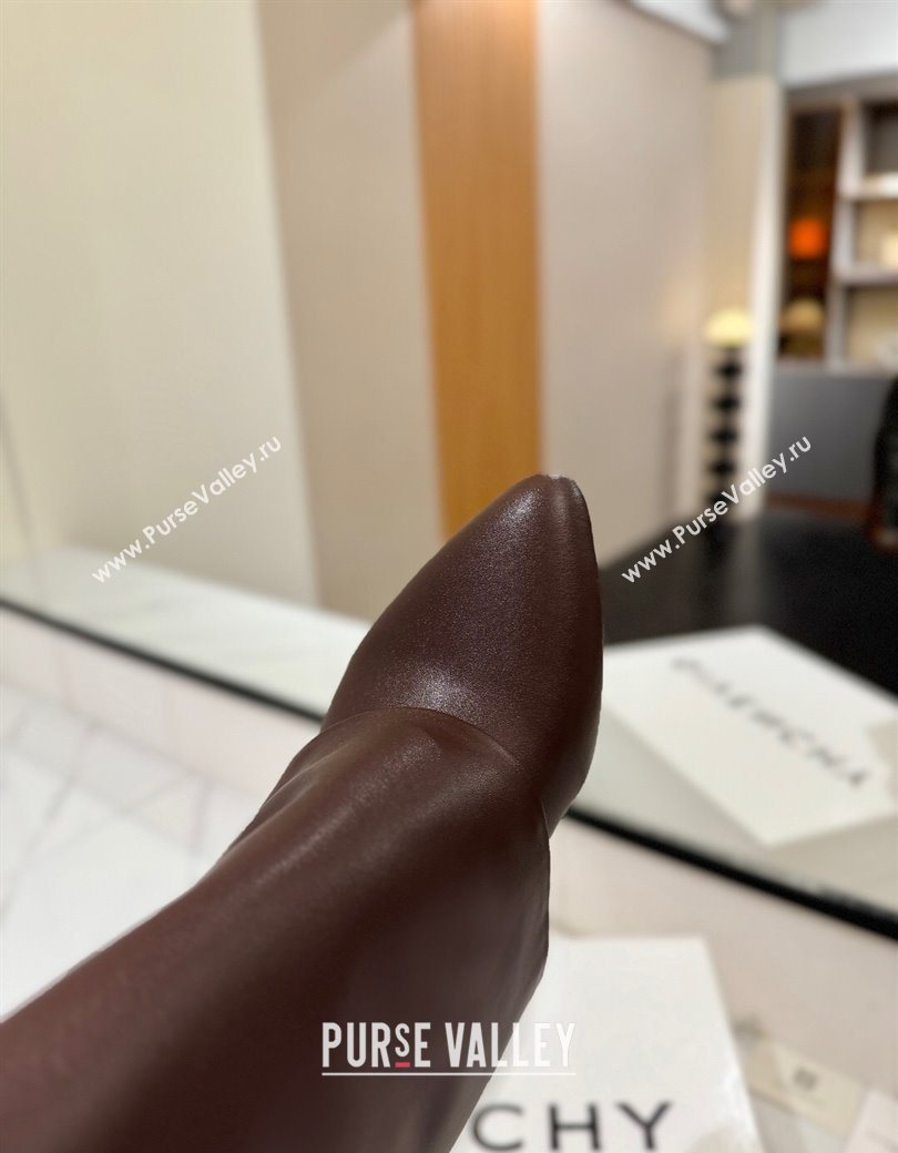 Givenchy Shark Lock Wedge Ankle Boots 8.5cm in Calfskin Leather Coffee Brown 2025 1210 (MD-251210007)