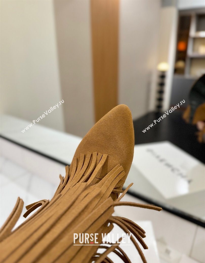 Givenchy Shark Lock Tassel Wedge Ankle Boots 8.5cm in Suede Light Brown 2025 1210 (MD-251210001)