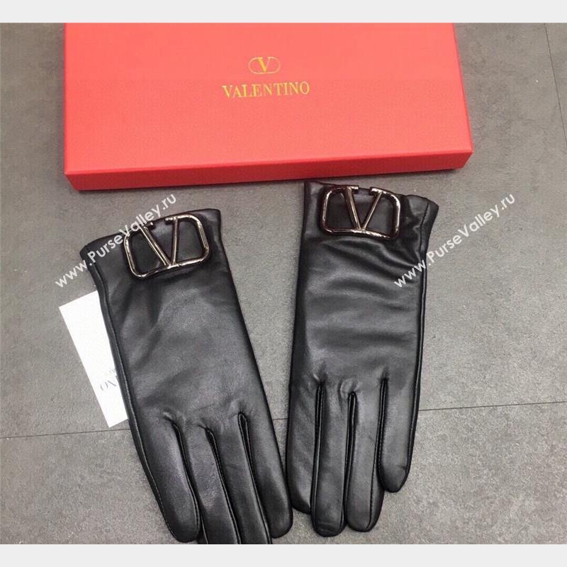 Valentino Lambskin Gloves All Black 2023 1019 (A-231019068)