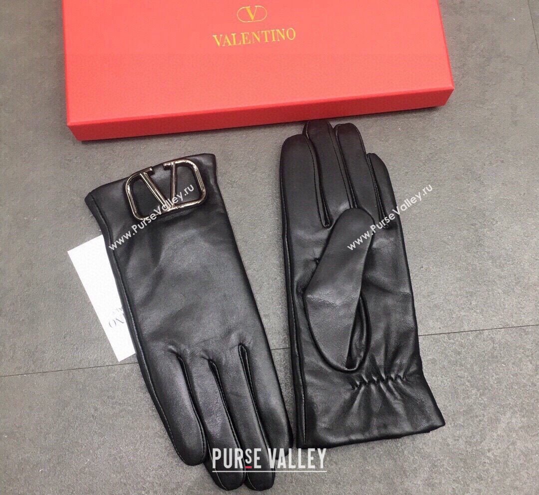 Valentino Lambskin Gloves All Black 2023 1019 (A-231019068)