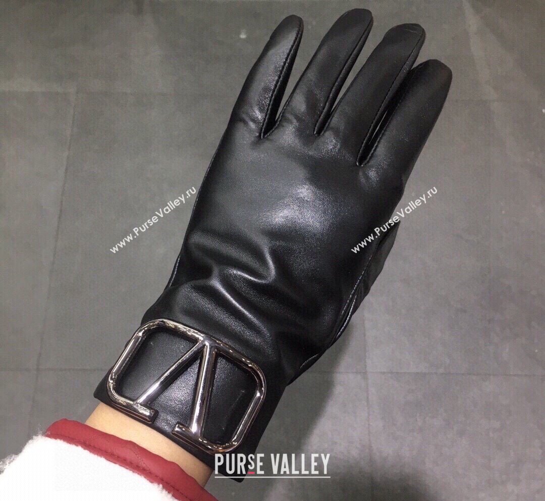 Valentino Lambskin Gloves All Black 2023 1019 (A-231019068)