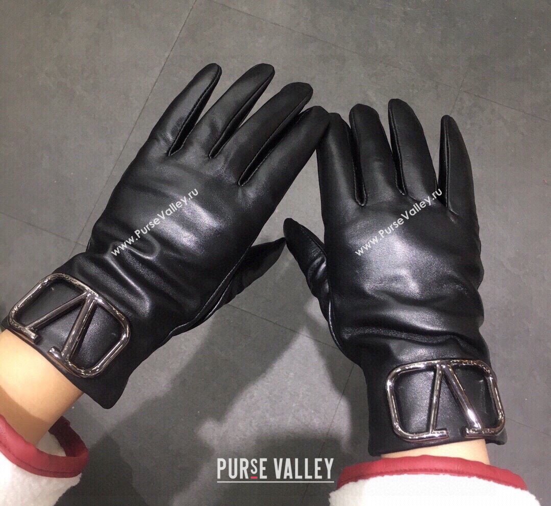 Valentino Lambskin Gloves All Black 2023 1019 (A-231019068)