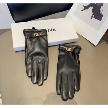 Celine Lambskin Gloves with Logo Black 2024 1022 (MAO-241023144)