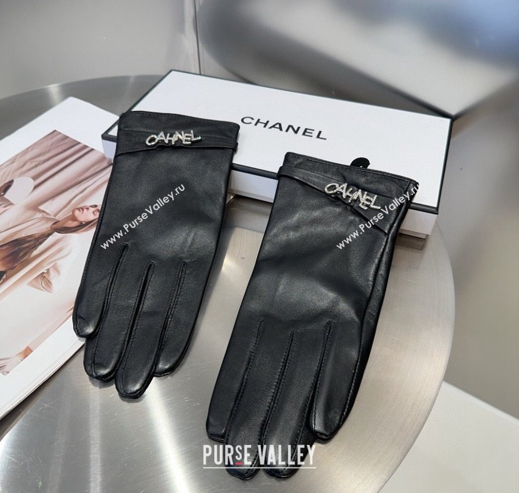 Chanel Lambskin and Cahmere Gloves with Strass CHANEL 2024 1129 (A-241129061)