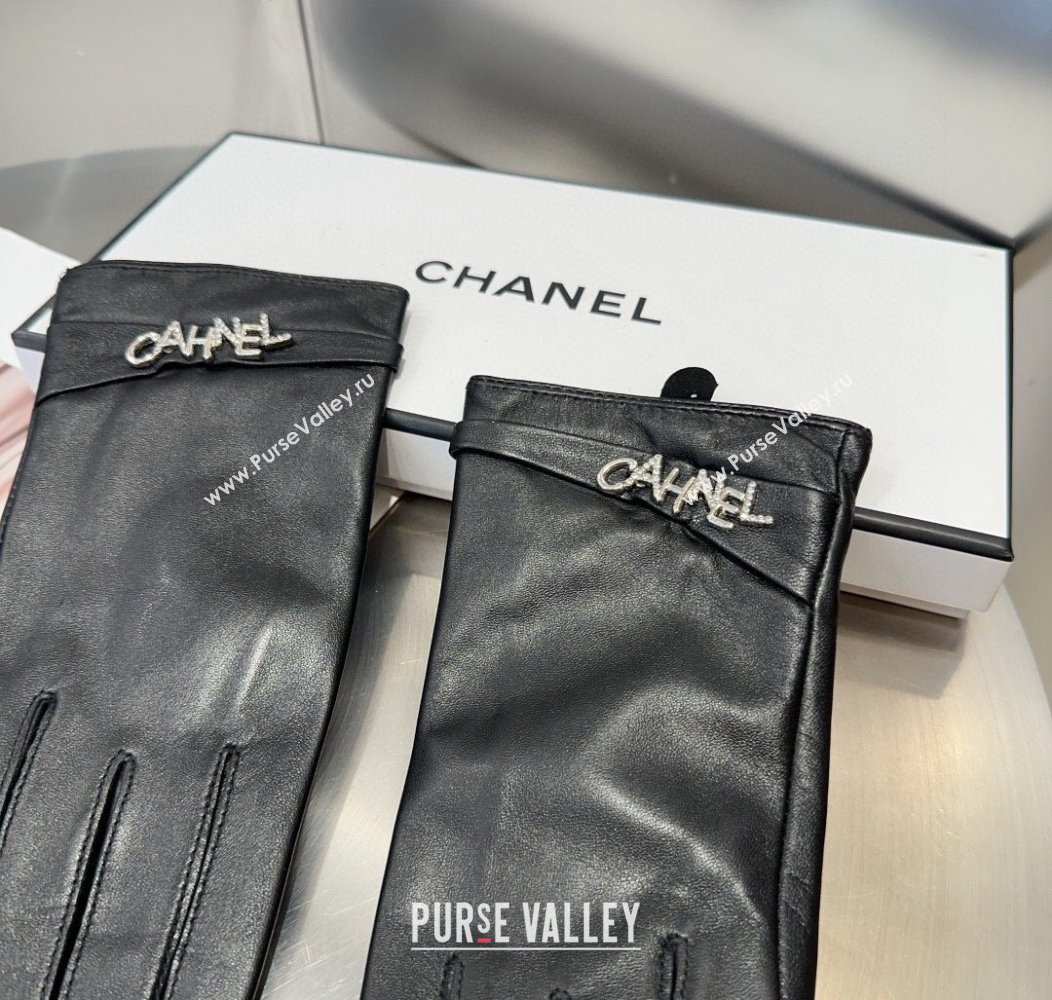 Chanel Lambskin and Cahmere Gloves with Strass CHANEL 2024 1129 (A-241129061)