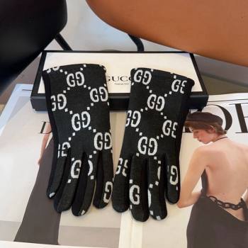 Gucci Maxi CC Gloves Black 2024 1129 (A-241129064)