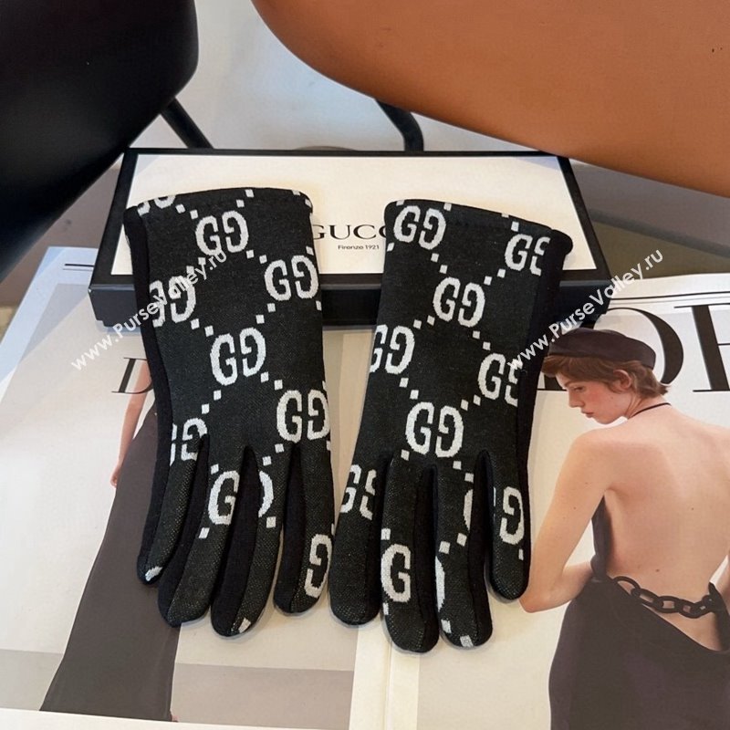 Gucci Maxi CC Gloves Black 2024 1129 (A-241129064)