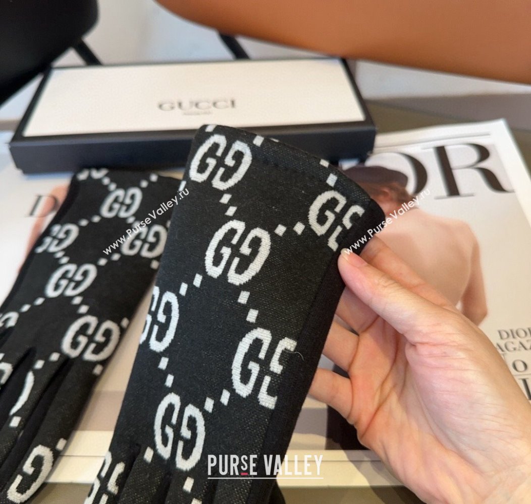 Gucci Maxi CC Gloves Black 2024 1129 (A-241129064)