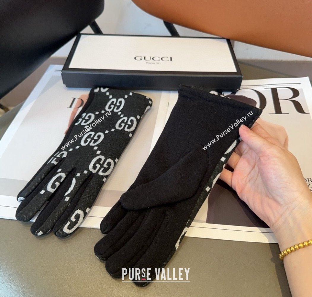 Gucci Maxi CC Gloves Black 2024 1129 (A-241129064)