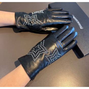 Chrome Hearts Lambskin and Cashmere Gloves with Star Black 2025 1111 (XMN-251112071)