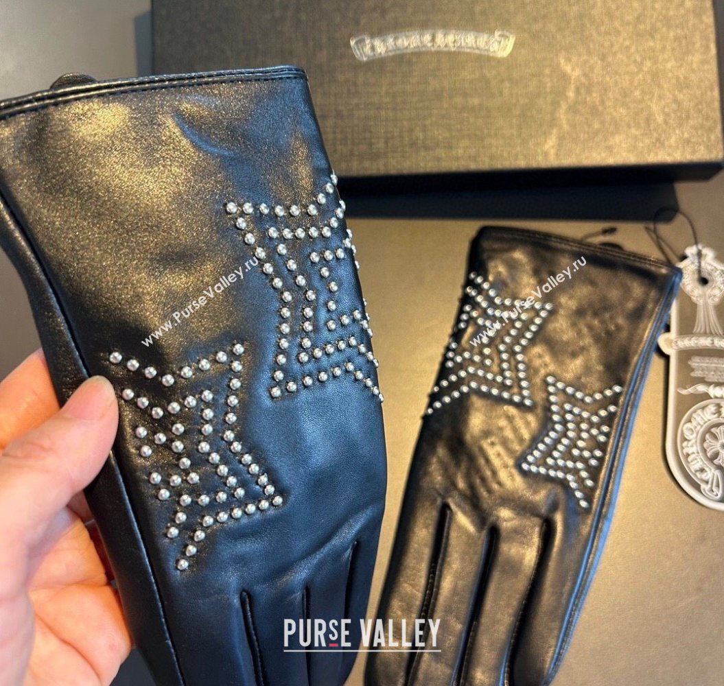 Chrome Hearts Lambskin and Cashmere Gloves with Star Black 2025 1111 (XMN-251112071)
