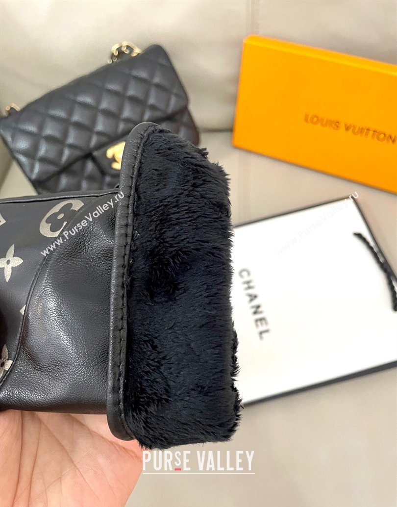 Louis Vuitton Lambskin Gloves with Monogram Black 2025 1111 (SHI-251112075)