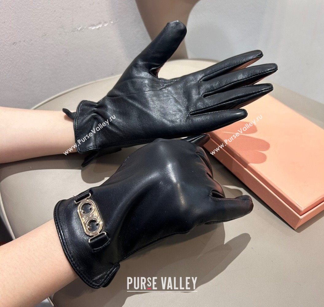 Celine Lambskin and Cashmere Gloves with Logo Black 2025 1111 (XMN-251112062)