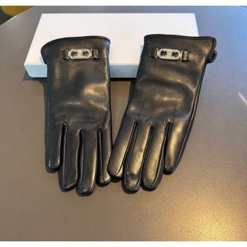 Celine Lambskin and Cashmere Gloves with Logo Black 2025 1111 (XMN-251112062)