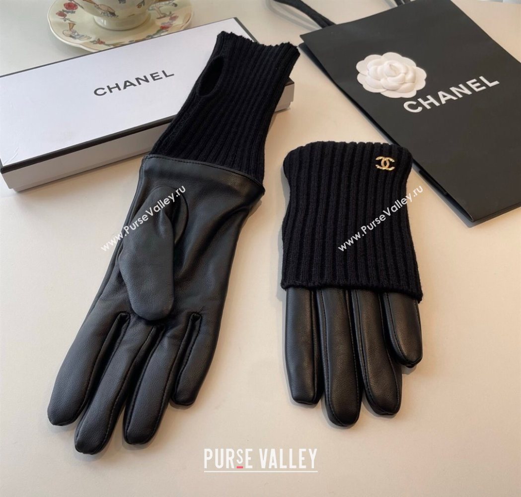 Chanel Knit Lambskin and Cashmere Gloves Green 2025 1111 (SHI-251112081)
