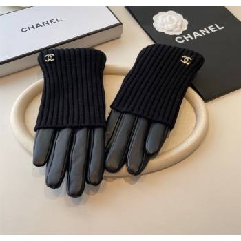 Chanel Knit Lambskin and Cashmere Gloves Black 2025 1111 (SHI-251112082)