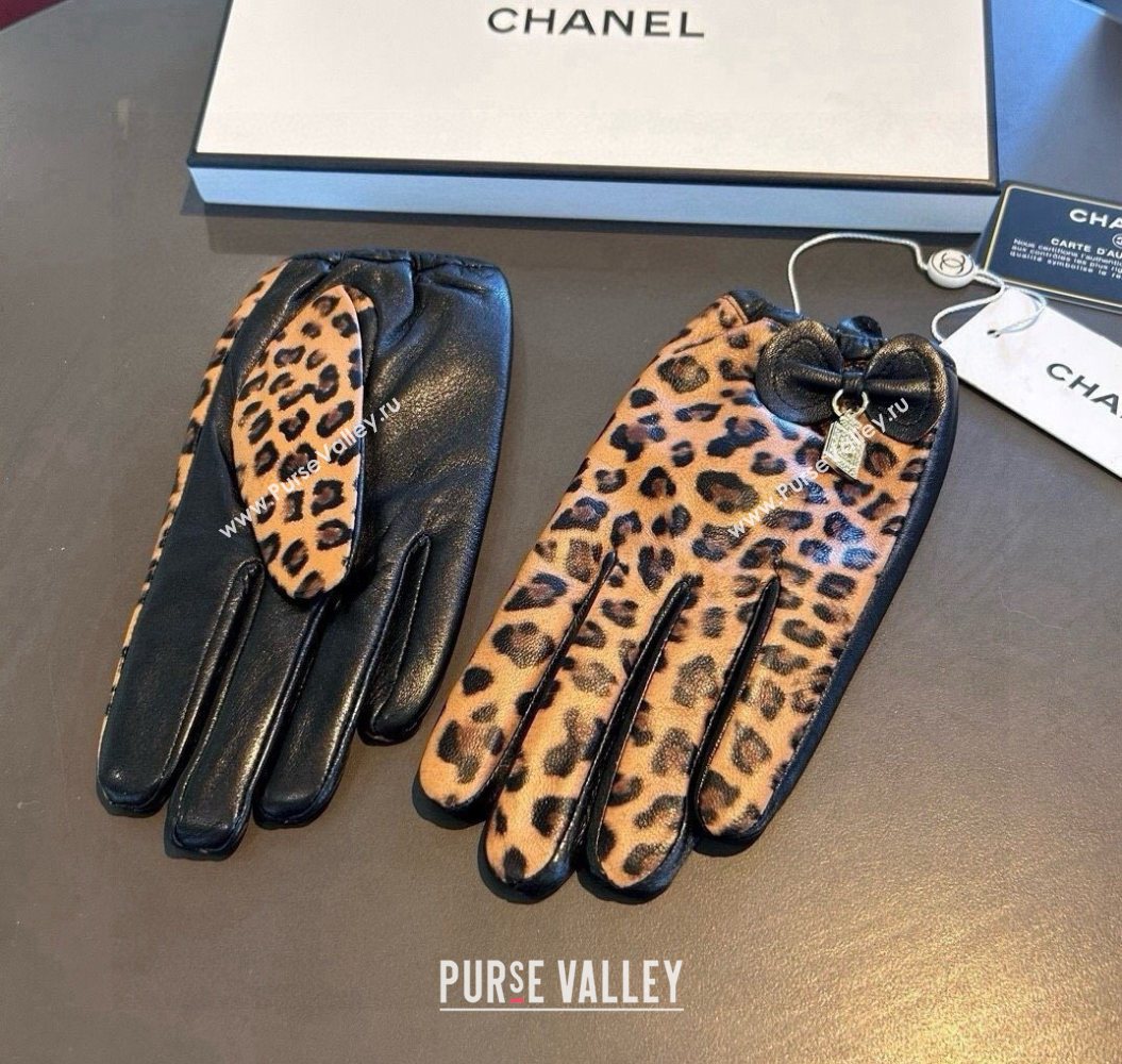 Chanel Printed Lambskin and Cashmere Gloves Brown 2025 1111 (XMN-251112065)