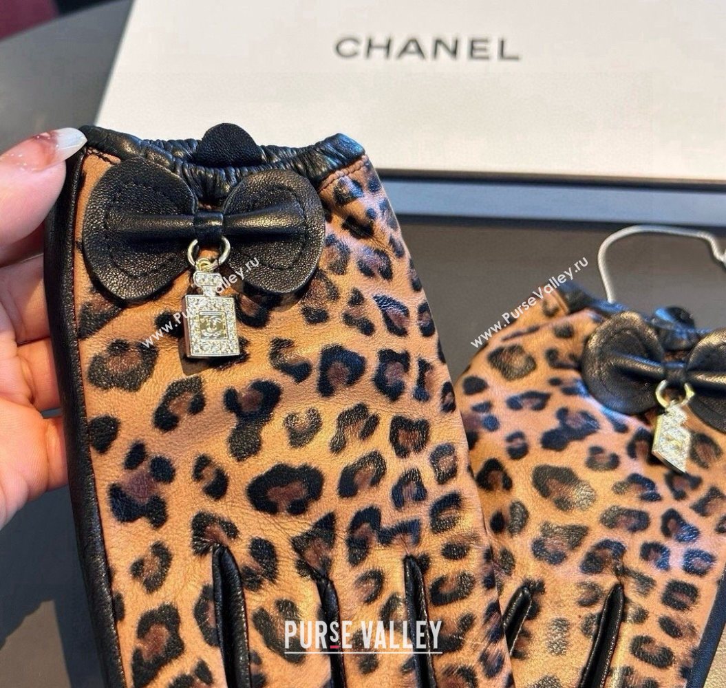 Chanel Printed Lambskin and Cashmere Gloves Brown 2025 1111 (XMN-251112065)