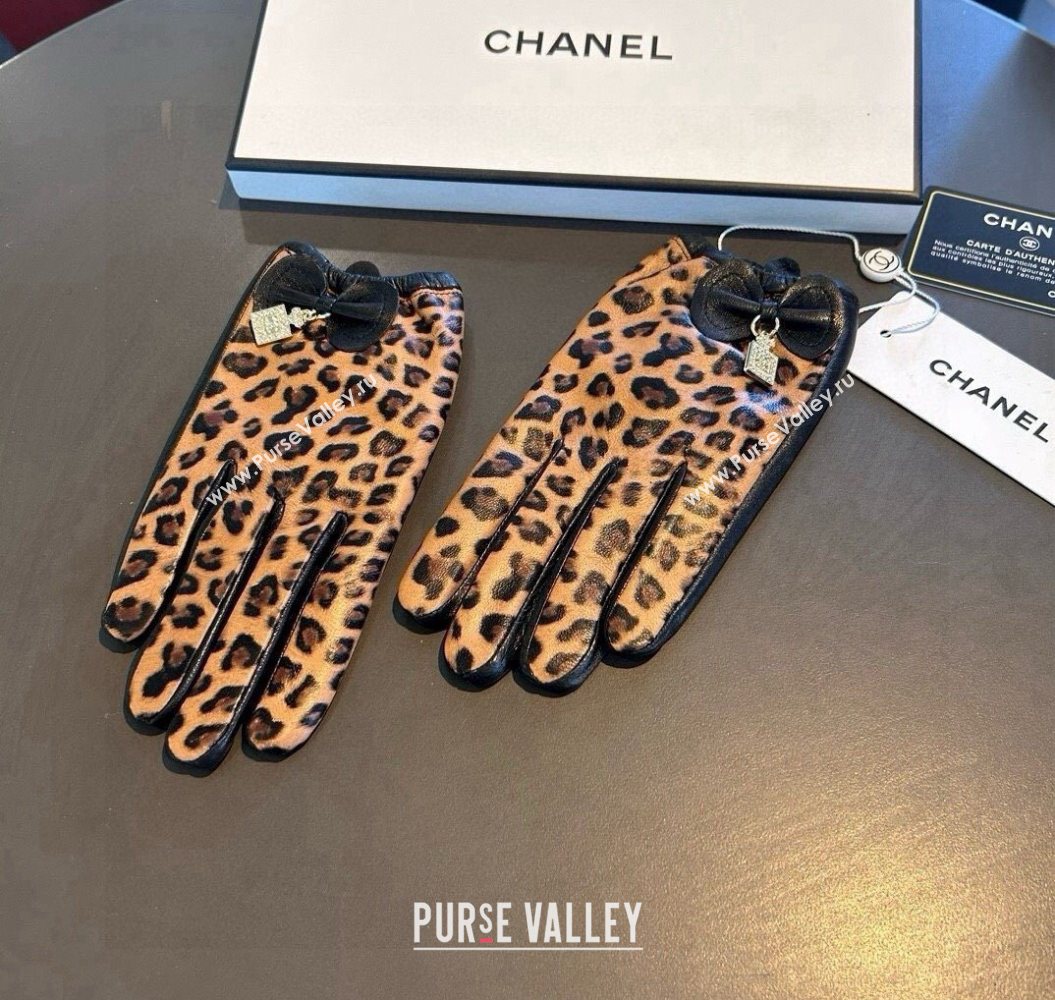 Chanel Printed Lambskin and Cashmere Gloves Brown 2025 1111 (XMN-251112065)