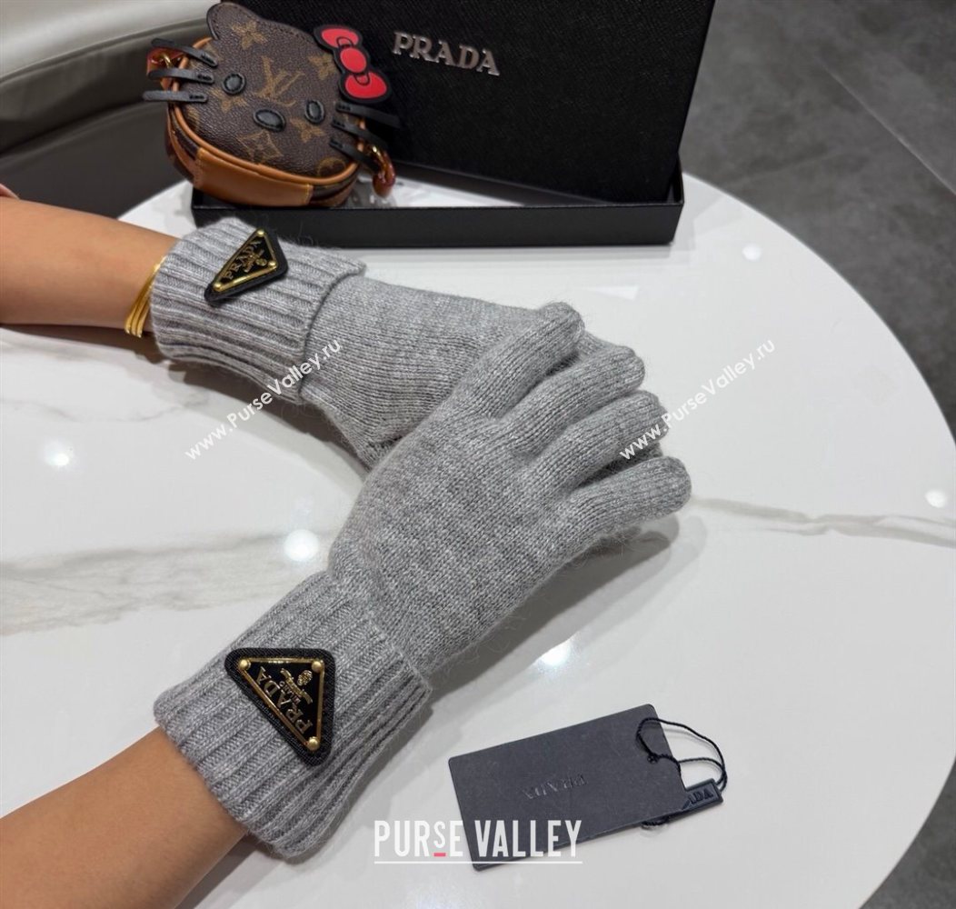 Prada Knit Gloves Grey 2026 PR010501 (XMN-260105002)