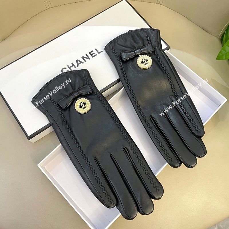 Chanel Lambskin and Cashmere Gloves with CC Tag Black 2026 0105 (SHI-260105011)