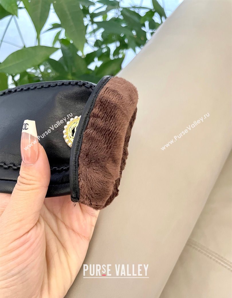 Chanel Lambskin and Cashmere Gloves with CC Tag Black 2026 0105 (SHI-260105011)