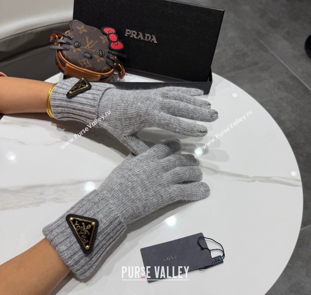 Prada Knit Gloves Grey 2026 PR010501 (XMN-260105002)