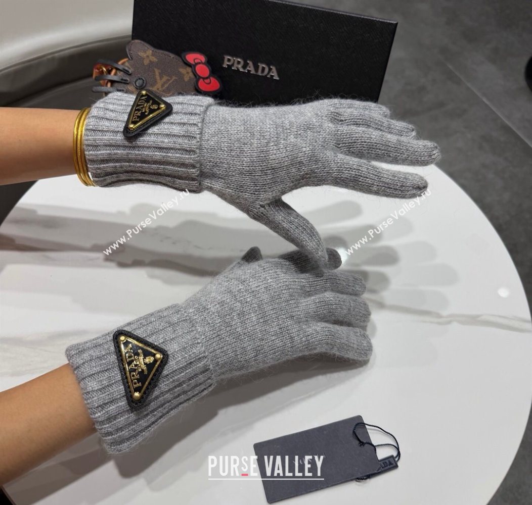 Prada Knit Gloves Grey 2026 PR010501 (XMN-260105002)