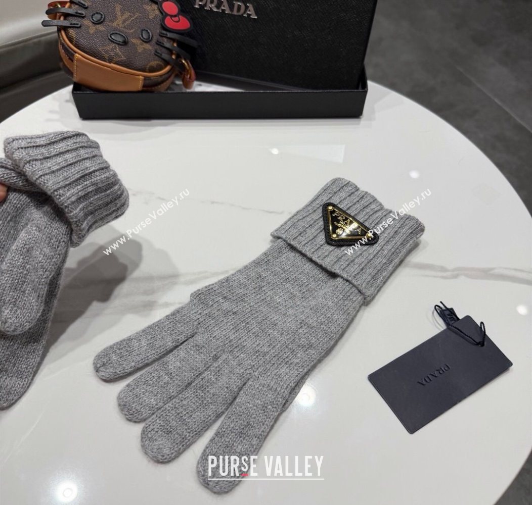 Prada Knit Gloves Grey 2026 PR010501 (XMN-260105002)