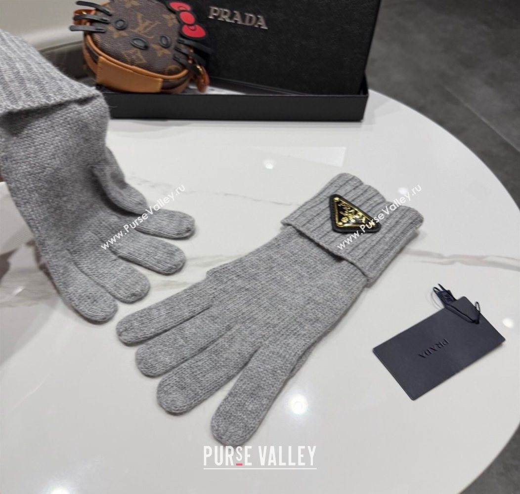 Prada Knit Gloves Grey 2026 PR010501 (XMN-260105002)